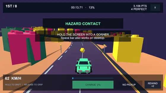 Drift Trigger racing the brightly coloured Toybox circuit