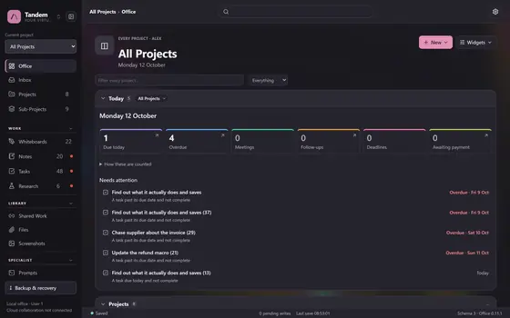 The same Office in the dark Aurora Flow theme
